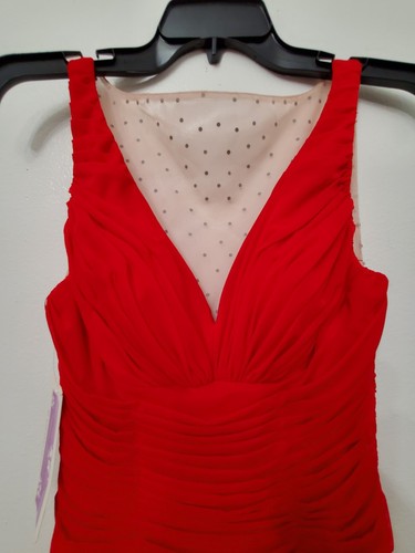 Special Occasion Dress Red Nude Back Sparkle Mermaid Evening Gown Prom Dress 5/6 - Picture 3 of 16