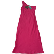 Le Lis Cold Shoulder Bodycon Dress Womens Size L Pink Ribbed Lined Stretch Date