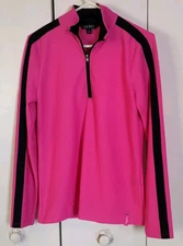 Ralph Lauren Sz L Pink And Blue Pullover Jacket With Qtr Zipper Athletic Womens 