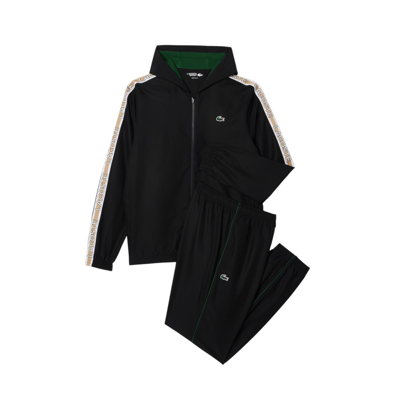 Lacoste Full Tracksuit Set Mens Black Hoody Top Bottoms WH8987 Size L XL XXL