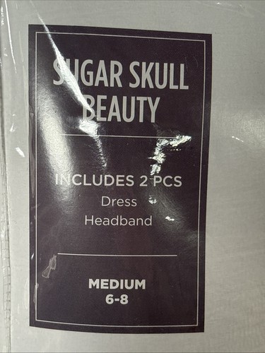 Day Of The Dead Sugar Skull Beauty Floral Multi-Color 1PC Dress MEDIUM 6 - 8 NEW - Picture 2 of 8