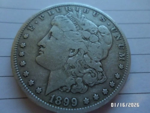 Semi key date Morgan Silver Dollar coin 1899-S Fine detail 26.3 g