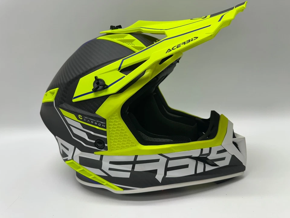 Acerbis Steel Carbon 2023 Black/ Fluo Yellow Motocross Helmet Medium 57-58cm Foto 3 de 4