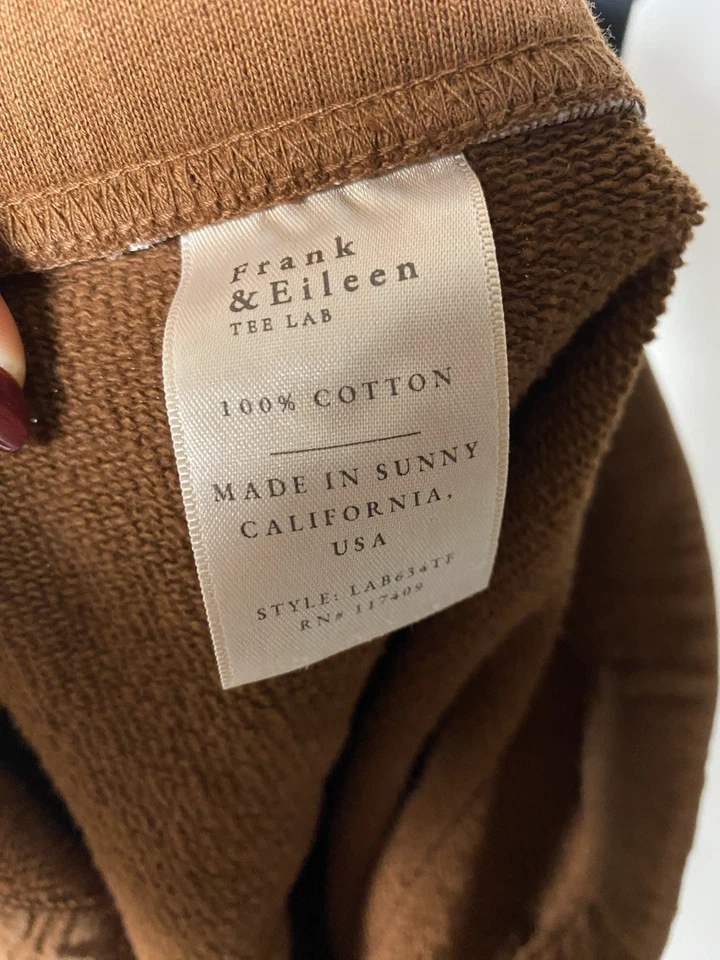 Frank & Eileen Women's Medium Catherine Sweatpants Brown Cotton USA Made Crop - Image 4 of 4