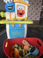 Sesame Street Cookie Monster  Elmo Pretend Play Kitchen Set With Accessories