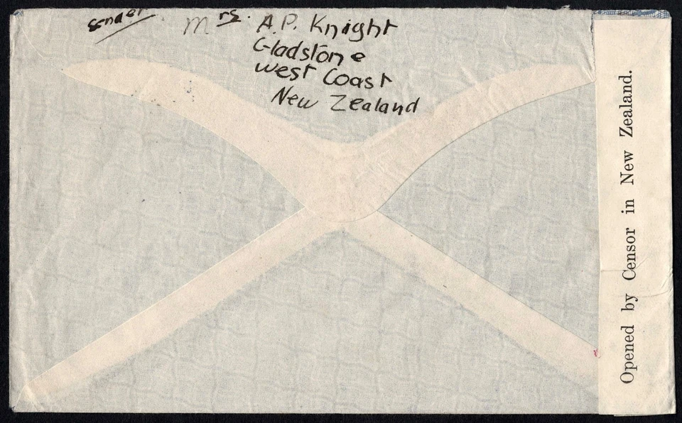 Correo de prisioneros de guerra de Nueva Zelanda 1941, censurado a la Cruz Roja Ginebra, Mount Cook 3d Foto 3 de 3