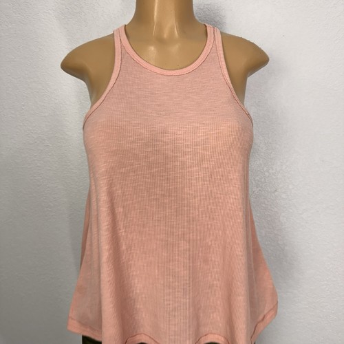 Free People Pink Tank Top Shirt Womens Size M Casual Ribbed Stretch Sleeveless - Picture 4 of 10