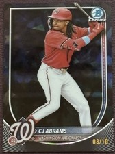 CJ Abrams 2025 Bowman Chrome Sapphire Black Refractor /10 WAS Nationals