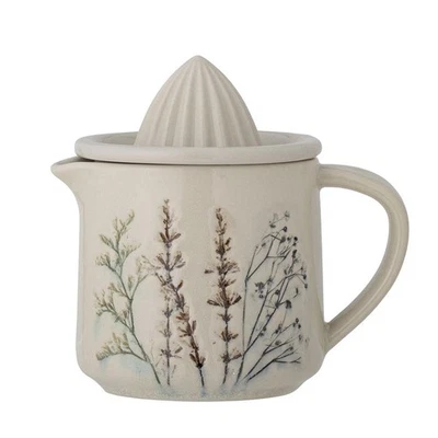 Bloomingville Bea Zitronensaftpresse, aus Steingut, mit Blumenmotiv