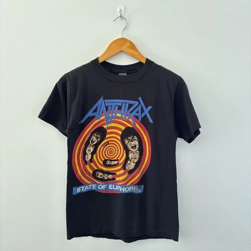 Anthrax State of Euphoria Concert T Shirt, Road 1980s vintage concert t-shirt, vintage, single stitch, B+ condition