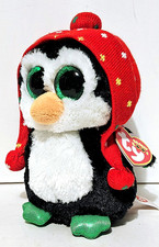 Ty Beanie Boos Freeze - 6" Holiday Penguin - Green Glitter Eyes - Tags - 2015
