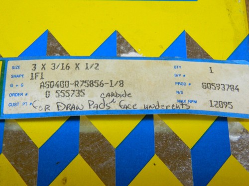 NORTON DIAMOND GRINDING WHEEL 3" X 3/16" X 1/2" ASD400-R75856-1/8 - 第 2/7 張圖片