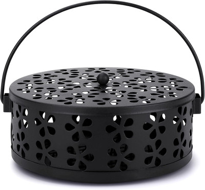 Portable Mosquito Coil Holder for Indoor & Outdoor Use - Black