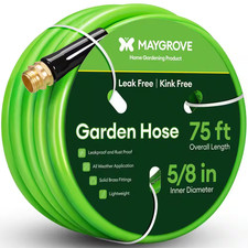 5/8 In. Dia. X 75 Ft. Heavy-Duty, Leakproof, Kink-Resistant Water Hose with Swiv