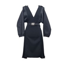Prada Pleated Dress with Logo Belt 36 151515931