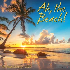 Ah The Beach 2026 Mini Wall Calendar, 7'' X 7'', 18-Month Calendar with Stapled