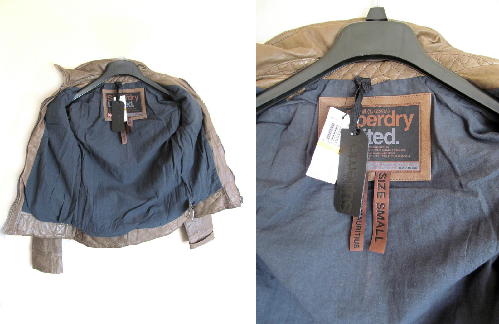 Superdry Warbird Leather Jacket Green DISTRESSED Small NWT/$600 image 9