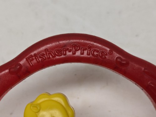 Vintage Fisher Price Baby Teether Rattle Toy Infant Rocking Horse Red Yellow - Picture 5 of 8