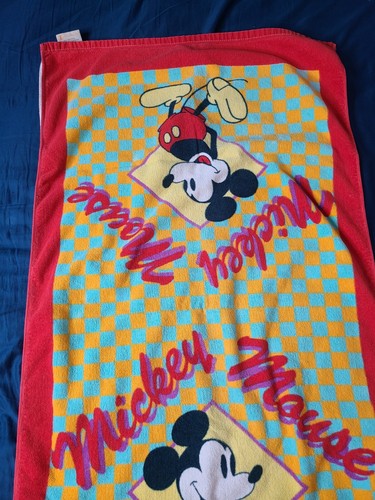 Vintage 90’s Mickey Mouse Beach Towel Franco Disney 44"×24" - Picture 2 of 15