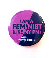 Feminist Like My PM 2016 Justin Trudeau YOUNG LIBERALS CANADA pin button
