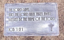 Bench top mould bible Job 1:21 abs plastic concrete mold 22"x 13.5" x 2.25" 