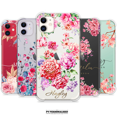 Personalisierte Hülle Name Klar Stoßfest Cover für iPhone 11 12 13 Pro Max 8 14