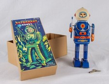 Windup Tin Toy Astronaut Robot, 8 1/2" tall