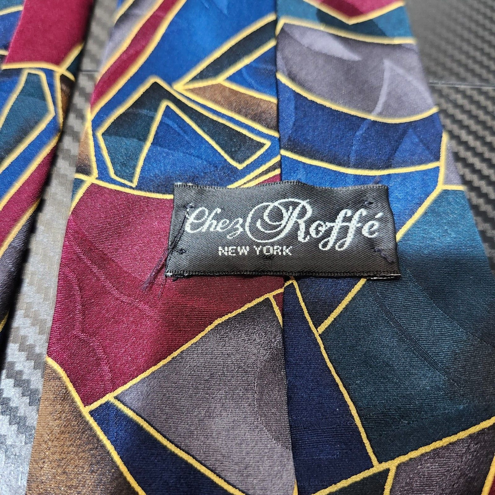 Chez Roffe Silk New York Abstract Pattern Multicolor Men’s Tie image 4