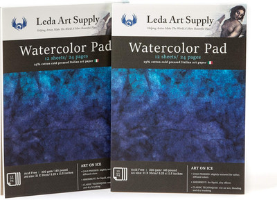 Leda Art Supply Water Color Sketchbook, A4 Cold Press Water Color 140Lb Pad, Ske