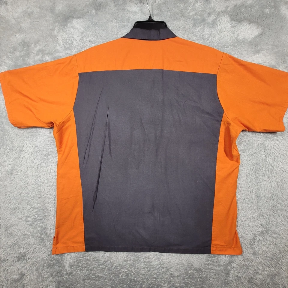 Legion Riders Motorcycle Shirt Men XXL Orange Button Up Red Kap Short Sleeve - Image 3 of 4