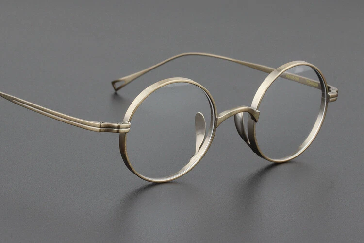 Óculos óptico vintage titânio pequeno redondo retrô armações de óculos RX 45-22-140 - Imagem 4 de 4
