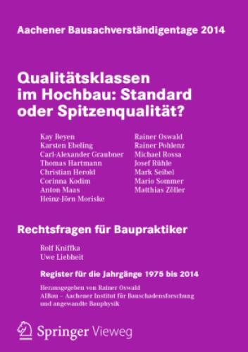 Thumbnail - Aachener Bausachverständigentage 2014 Qualitätsklassen Hochbau: