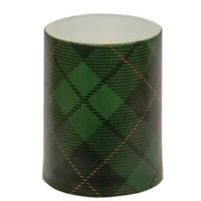 New PLAID Pillar LED TIMER Candle GREEN BLACK 3" x 4" Christmas Holiday