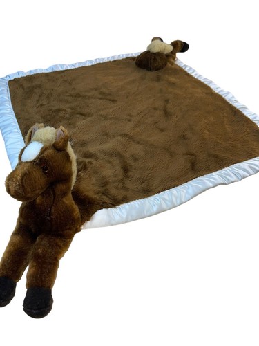 My Banky Horse Pony Plush Toy Security Blanket Silk Edging My Name Is Brooke