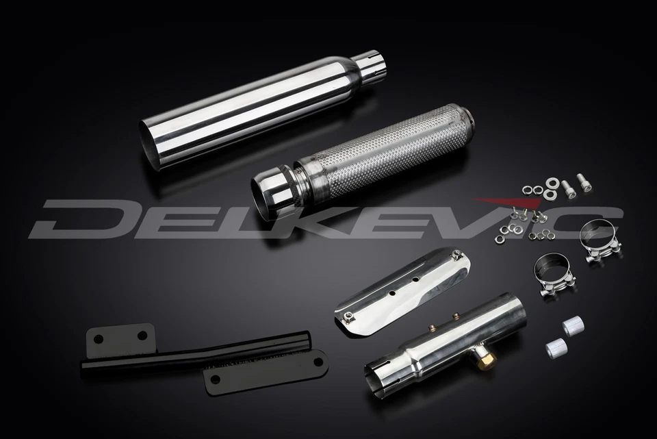 Yamaha Bolt XVS950 2014-21 Delkevic 16" Bull Nose Kit de silenciador de escape de acero inoxidable Foto 3 de 4