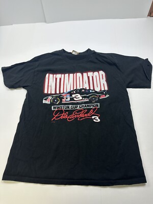 Vintage Dale Earnhardt Shirt Men s Large The Intimidater #3 Black Nutmeg Mills