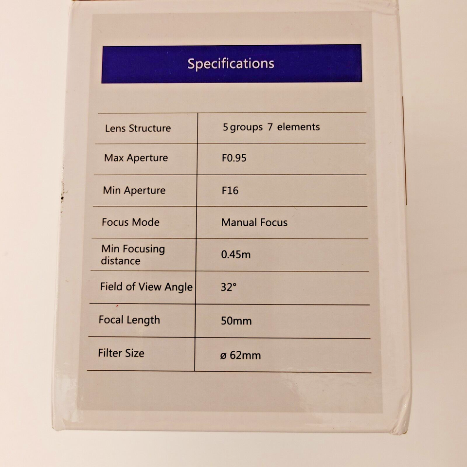 Meike 50mm f0.95 Manual Focus Lens for Canon RF Mount EOS R RP R5 R6