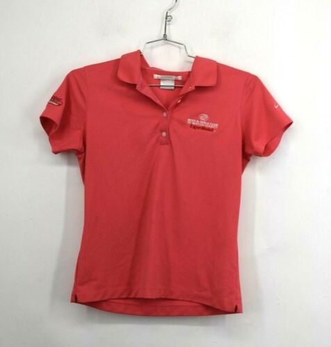 Nike Golf Women Pink Button Front Boys & Girls Club Short Sleeve Shirt Sz Medium - Afbeelding 1 van 9