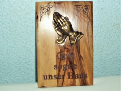  Olivenholz Gott segne unser Haus  L x B ca 15 x 10 cm