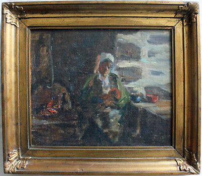 Fanny Petersen. Female artist. Interior Holland 1893. Pupil of Bertha Wegmann