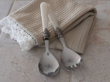 Set Di 2 Posate per Insalata in Acciaio Con Manico Madreperla