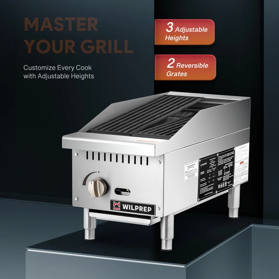 Parrilla de gas natural de 12" encimera asador radiante 35000BTU NG/LPG CSA Foto 3 de 4