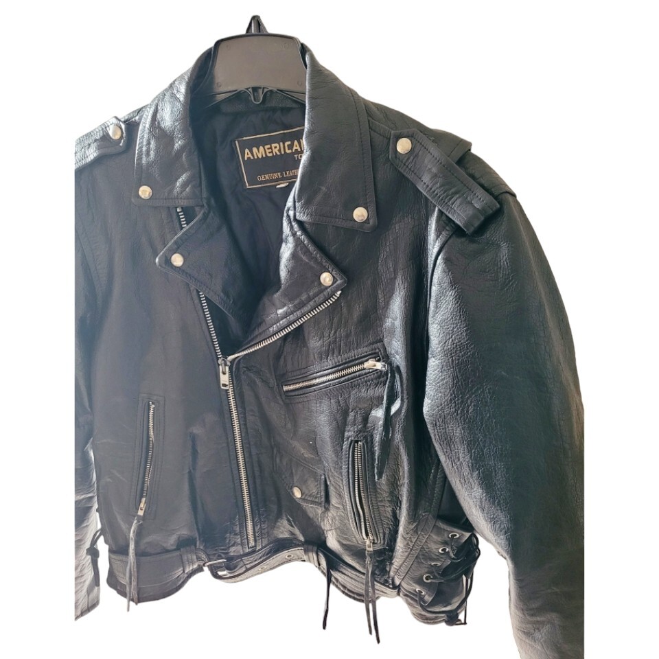 Vintage American Top Leather Motorcycle Jacket Sz 50 Biker