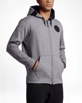 Nike Air Max Herren Full Zip Hoody Kapuzenpullover LOGO Carbon Heather Small
