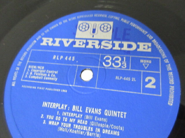 Bill Evans Interplay UK Vinyl LP Promo Copy MONO RLP445 Freddie