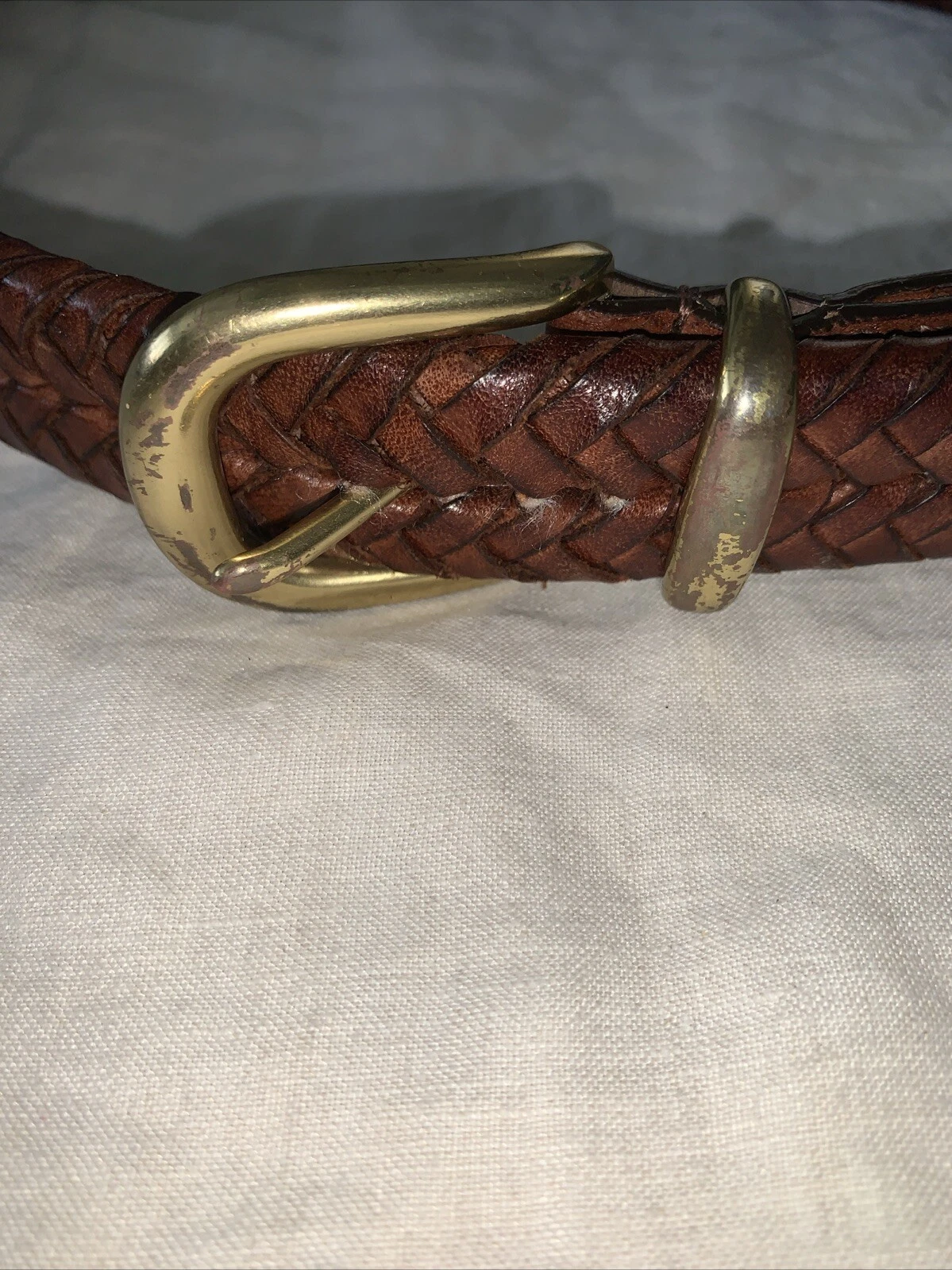 Coach Cintura Pelle Tessuto Peperoncino Fibbia Oro Uomo 98 Cm