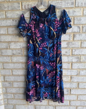 MAEVE Elia Short Sleeve Cold Shoulders Floral Romantic Dress Women's Size 6