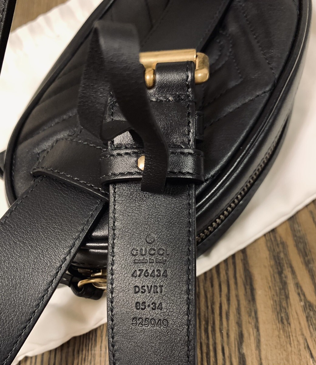 NEW] Authentic Gucci GG Marmont Matelassé Leather Belt Bag