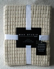MAX STUDIO 100% Soft Cotton Woven Natural Tablecloth 60x84"