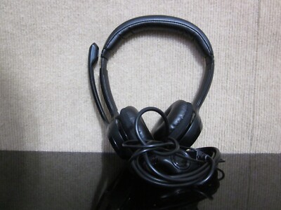 Logi Headphone Headset Wired USB Padded Ears Volume Control Chat Very Good A